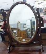 20th century oak-framed dressing table swing mirror