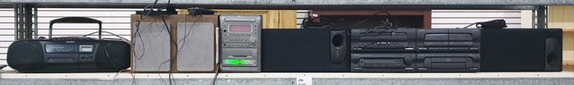 Kenwood music centre with Kenwood speakers, LG LX-U561 micro component system with speakers and a