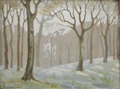Eric Brown (20th century) Oil on panel Woodland scene, signed lower left, 26cm x 34.5cm Condition