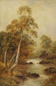 Late 19th/early 20th century school Oil on canvas River scene, unsigned, 44cm x 28.5cm