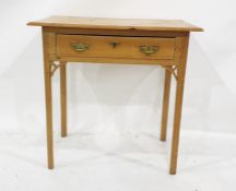 19th century single drawer side table, the rectangular top with moulded edge above single drawer,