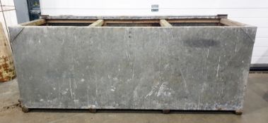 Large galvanised trough converted to a planter, 153cm x 54cm x 61cm