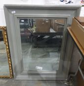 Grey painted rectangular mirror