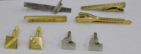 Box of gentleman's cufflinks, tie clips, etc