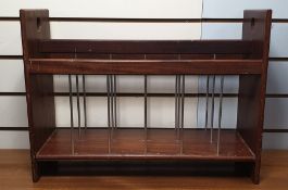 20th century teak two-section magazine rack