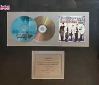 Commemorative framed and glazed CD Back Street Boys, Back Street's Back single, with presentation