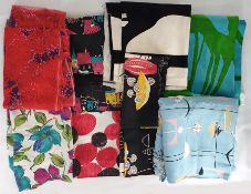 Box of 1950's and later vintage fabric and dress fabric including velvet (1 box)
