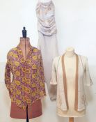 Janice Wainwright cocktail dress with ruched bodice, handkerchief skirt pointing to a triangle,