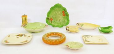 20th century chinaware to include Carltonware sugar castor, leaf dishes, Myott Son & Co ring, etc