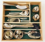 Stainless steel tableware, mainly WMF, to include salad servers, cake slice, etc (1 tray)