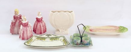 Royal Winton rhubarb decorated dish and various further 20th century items to include figures, etc