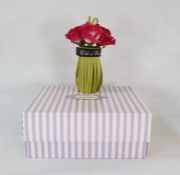 Lulu Guinness bag with ribbon detail 'Wild at Heart', formed as a bunch of red roses in a vase, in