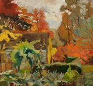 A Hill(?) Oil on board Cottage in woodland, signed and dated 1994 lower right  20th century school