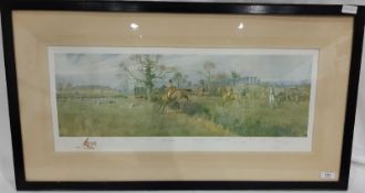 After F A Stewart Hunting print  Signed by the artist in pencil in the margin and a vignette with
