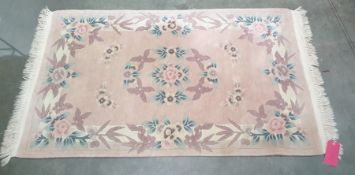 20th century peach ground Chinese superwash rug, 150cm x 92cm