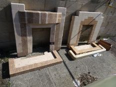 Two 20th century tile fireplaces (2)