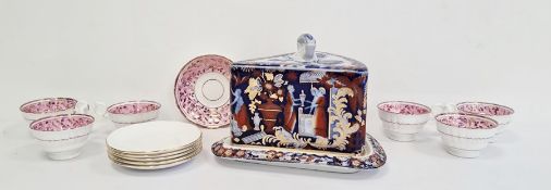 Masons ironstone china style cheese dish decorated in the Imari pattern and a 19th century pink