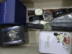 Disney watch with Mickey Mouse to the dial, in tin box, a Tommy Hilfiger gent's wristwatch with