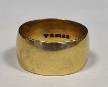 9ct gold plain broad wedding ring, approx 6.5gCondition Reportsize approx q 1/2 and approx 8mm wide