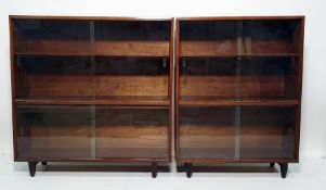 Five 20th century lounge units with sliding glass doors, two with falls and another with cupboard