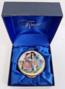 Kingsley miniature enamel trinket box 'English Costume - 17th Century' and decorated with pair of