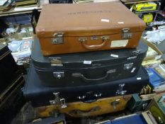 Four assorted suitcases (4)