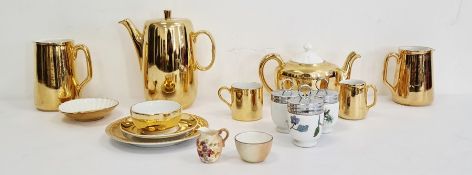 Royal Worcester porcelain gold decorated part coffee and tea service, three Royal Worcester
