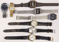 Sindaco gent's stainless steel wristwatch, button winding, a Sekonda lady's gilt metal wristwatch