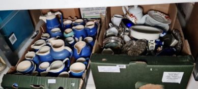 Large quantity of blue and cream Devonware/Torquayware, a part tea service, Gural Porselen,