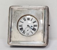 Open-faced pocket watch with Roman numerals, subsidiary seconds dial, housed in a silver fronted