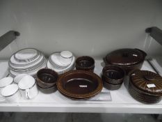 Royal Worcester porcelain part dinner service 'Corinth Platinum' pattern and a small quantity of