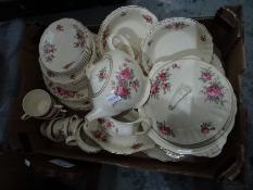 J&G Meakin pottery part tea and dinner service 'Sunshine' pattern decorated with a cream ground