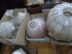 Quantity of 1920's-style lamps and assorted glassware (4 boxes)