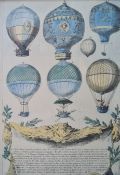 Set of eight coloured balloon prints, 29cm x 20cm (8)