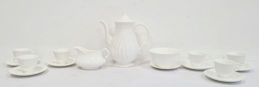 A Royal Doulton 'Cascade' pattern part coffee set, comprising six cups, numbered H5073 to base