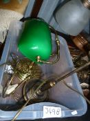 Vintage-style desk lamp and an Edwardian-style glass and brass desk lamp (2)