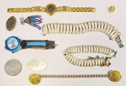 Collection of costume jewellery to include necklaces, pendants, charms, wristwatches, rock crystal
