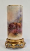 Royal Worcester spill vase painted by H. Stinton, printed puce marks, date code for 1934, shape
