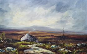 J C McDaid (20th century)  Oil on canvas Rural house in extensive landscape, signed and dated 72