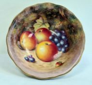Royal Worcester fruit painted bowl by H. Ayrton, printed black marks, 20th century, painted with