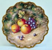 Royal Worcester fruit painted plate, 20th century, printed marks, painted by H. Ayrton with ripening