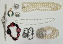 Large quantity of costume jewellery, clutch bags and other items  Condition ReportSilver clutch