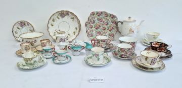 Atlas china chintz porcelain part tea service, a Royal Albert part tea service and various others