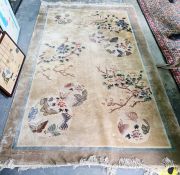 Chinese yellow ground rug with floral spray decoration, 154 x 245cm