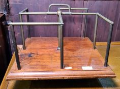 Mahogany and metal square revolving bookcase, 41cm wide