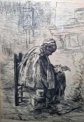 After Jozef Israels (Dutch) (1824-1911) Etching Published London July 1883, 40cm x 41cm with margin,