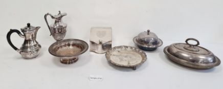 Quantity of plated ware including knives, jugs, tankards, etc (2 boxes)