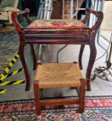 Piano stool and a string-topped stool (2)