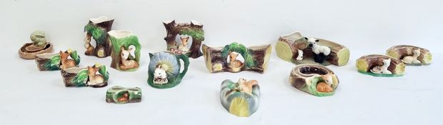 Collection of Hornseaware pottery to include jugs, vases and posies, all with model animals, to incl