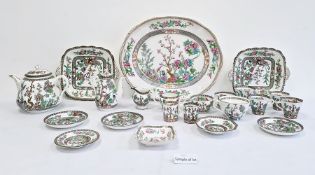 Large Hammersley & Co porcelain part tea and dinner service 'Indian Tree' pattern   Condition